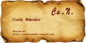 Csók Nándor névjegykártya